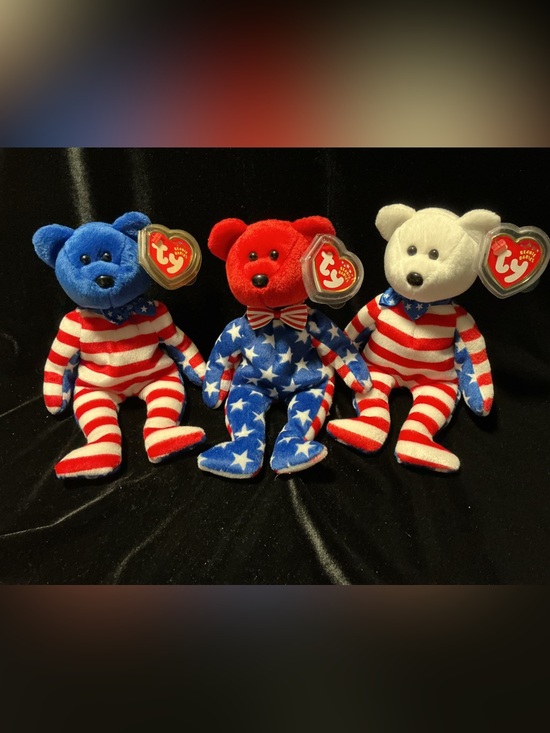 Ty Other - Ty Patriotic Bear Trio Plush - Red, Blue, White
